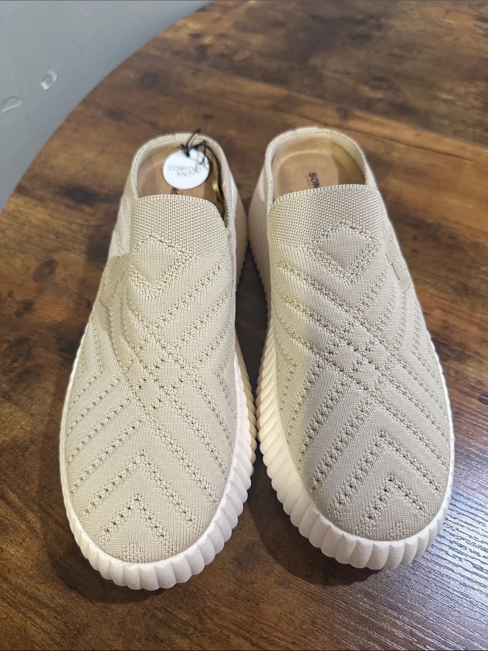 Sonoma Slip-On Knit Sneakers in Light Beige